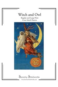 Witch and Owl Cross Stitch Pattern