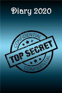 Diary: Top Secret, Teal Bg - Bespoke, Personalised Desk Diary. Contact Us If You Would Like Your Own Image, Name or Other Text on a Book.