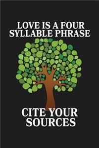 Love Is a Four Syllable Phrase Cite Your Sources