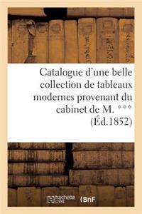 Catalogue d'Une Belle Collection de Tableaux Modernes Provenant Du Cabinet de M. ***