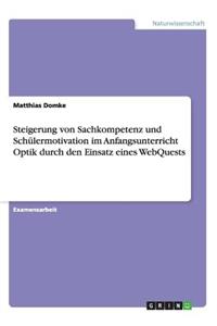 Steigerung von Sachkompetenz und Schülermotivation im Anfangsunterricht Optik durch den Einsatz eines WebQuests