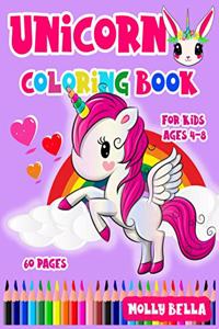 Unicorn Coloring Book: For Kids Ages 4-8 with 60 Pictures to Color