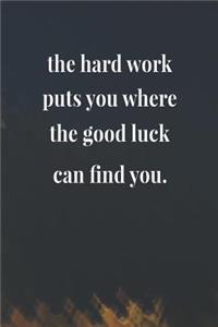 The Hard Work Puts You Where The Good Luck Can Find You.