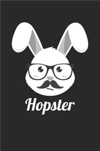 Funny Easter Pun 'Hopster' Hipster Bunny Easter - Easter Journal - Easter Notebook - Easter Diary