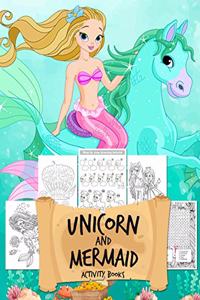 Unicorn and Mermaid Activity Books