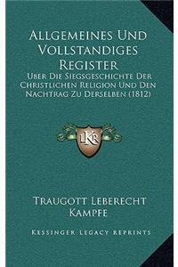 Allgemeines Und Vollstandiges Register