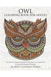 Owl Coloring Book For Adults