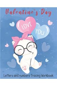 Valentine's Day Letters and numbers Tracing workbook