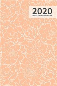 2020 Week To View Diary: Orange floral themed diary with week to view and month to view planners. Includes habit tracking and goal management. Budget and expenses, important