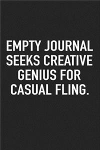 Empty Journal Seeks Creative Genius for Casual Fling