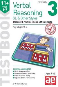 11+ Verbal Reasoning Year 5-7 GL & Other Styles Testbook 3