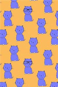 Journal Notebook For Cat Lovers Purple Cats On Orange