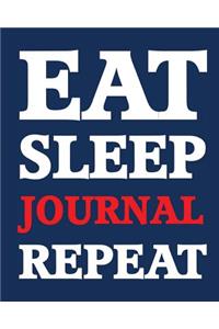 Bullet Dot Grid Journal - Eat Sleep Journal Repeat (Navy-Red)
