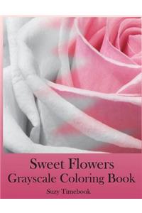Sweet Flowers Grayscale Coloring Book