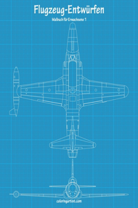 Malbuch mit Flugzeug-Entwürfen für Erwachsene 1