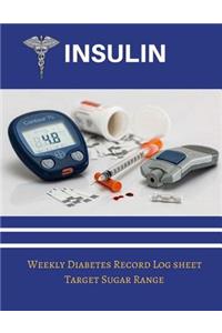 Insulin Weekly Diabetic Record Log Sheet