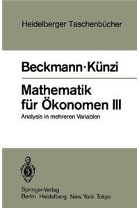 Mathematik Für Ökonomen III