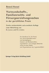 Vormundschafts-, Familienrechts- Und Fürsorgeerziehungssachen in Der Gerichtlichen Praxis