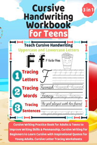 Cursive Handwriting Workbook for Teens