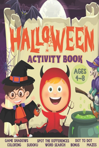 Halloween Activity Book For Kids Ages 4 - 8