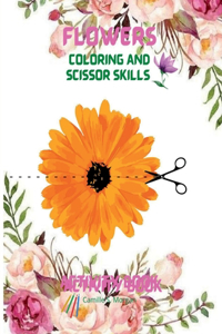 Flowers Coloring and Scissor Skills Activity Book