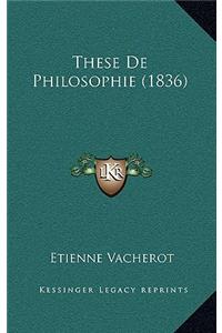 These De Philosophie (1836)