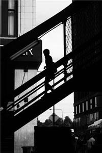 Mind Blowing Black And White Stairway 150 page lined journal
