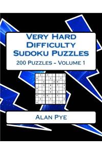 Very Hard Difficulty Sudoku Puzzles Volume 1