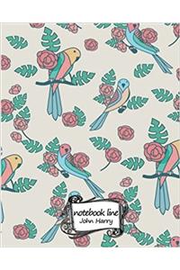 Notebook Line Bird Pattern