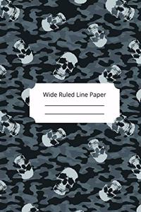 Camouflage Art Theme Wide Ruled Line Paper