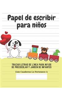 Papel de escribir para niños