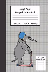 Graph Composition Notebook 4 Squares per inch 4x4 Quad Ruled 4 to 1 / 8.5 x 11 100 Sheets