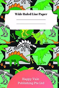 Cute Dinosaur Foot Theme Wide Ruled Line Paper