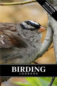 Birding Bird Watching Ornithology Log Book Journal Notebook Diary - Grey Sparrow