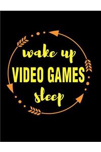 Wake Up Video Games Sleep Gift Notebook for Online Pro Gamers