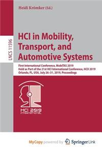 HCI in Mobility, Transport, and Automotive Systems
