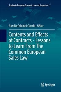 Contents and Effects of Contracts-Lessons to Learn from the Common European Sales Law