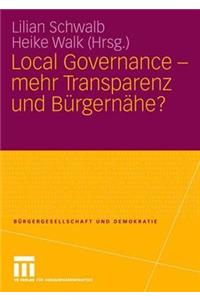 Local Governance - Mehr Transparenz Und Bürgernähe?