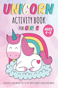 Unicorn Activity Book For Girls Ages 4-8