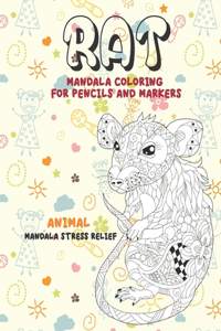 Mandala Coloring for Pencils and Markers - Animal - Mandala Stress Relief - Rat