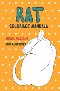 Coloriage Mandala - Gros caractères - Animal magique - Rat