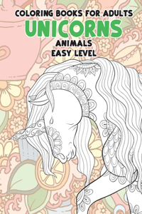 Coloring Books for Adults Easy Level - Animals - Unicorns