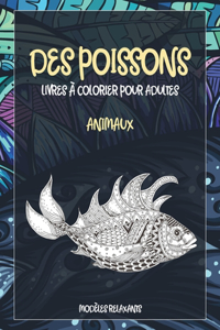 Livres à colorier pour adultes - Modèles relaxants - Animaux - Des poissons