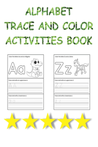 ⭐⭐⭐⭐⭐Alphabet TRACE AND COLOR activities book, New Designs,8,5'x 11'',26 pages