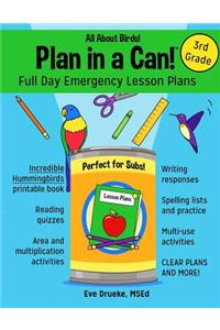 Plan in a Can! Full Day Emergency Lesson Plans for 3rd Grade