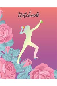 Notebook: Climbing Girl & Rose - Lined Notebook, Diary, Track, Log & Journal - Gift for Girls, Teens and Women Who Love Sport Climbing & Bouldering (8 x10 120