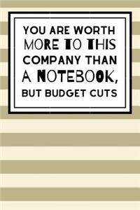 You Are Worth More To This Company Than A Notebook, But Budget Cuts