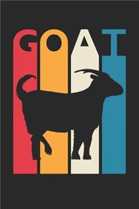 Vintage Goat Notebook - Gift for Animal Lover - Colorful Goat Diary - Retro Goat Journal