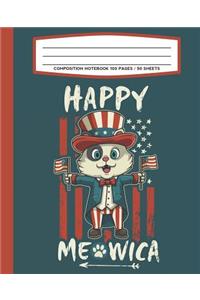 Composition Notebook 100 Pages / 50 Sheets Happy Meowica