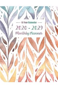 10 Year Calendar Monthly Planner 2020-2029